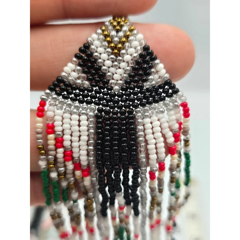 Beaded Earring Lot Women‎ OS Multicolor Excellent Boho Fringe Studs